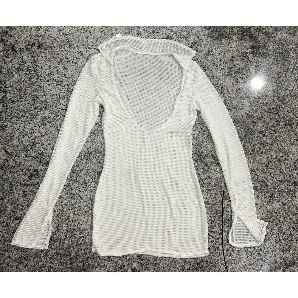 SHEIN Knit Swimsuit Cover White Size- L